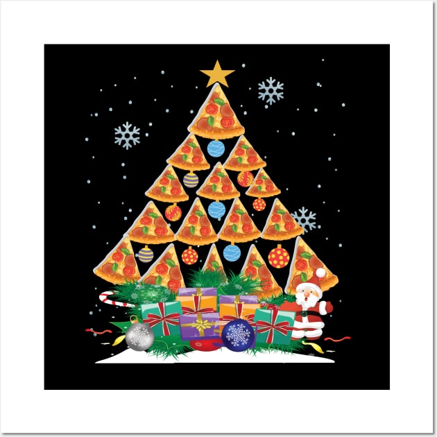 Pizza christmas tree funny pizza lovers christmas gift Wall Art by DODG99